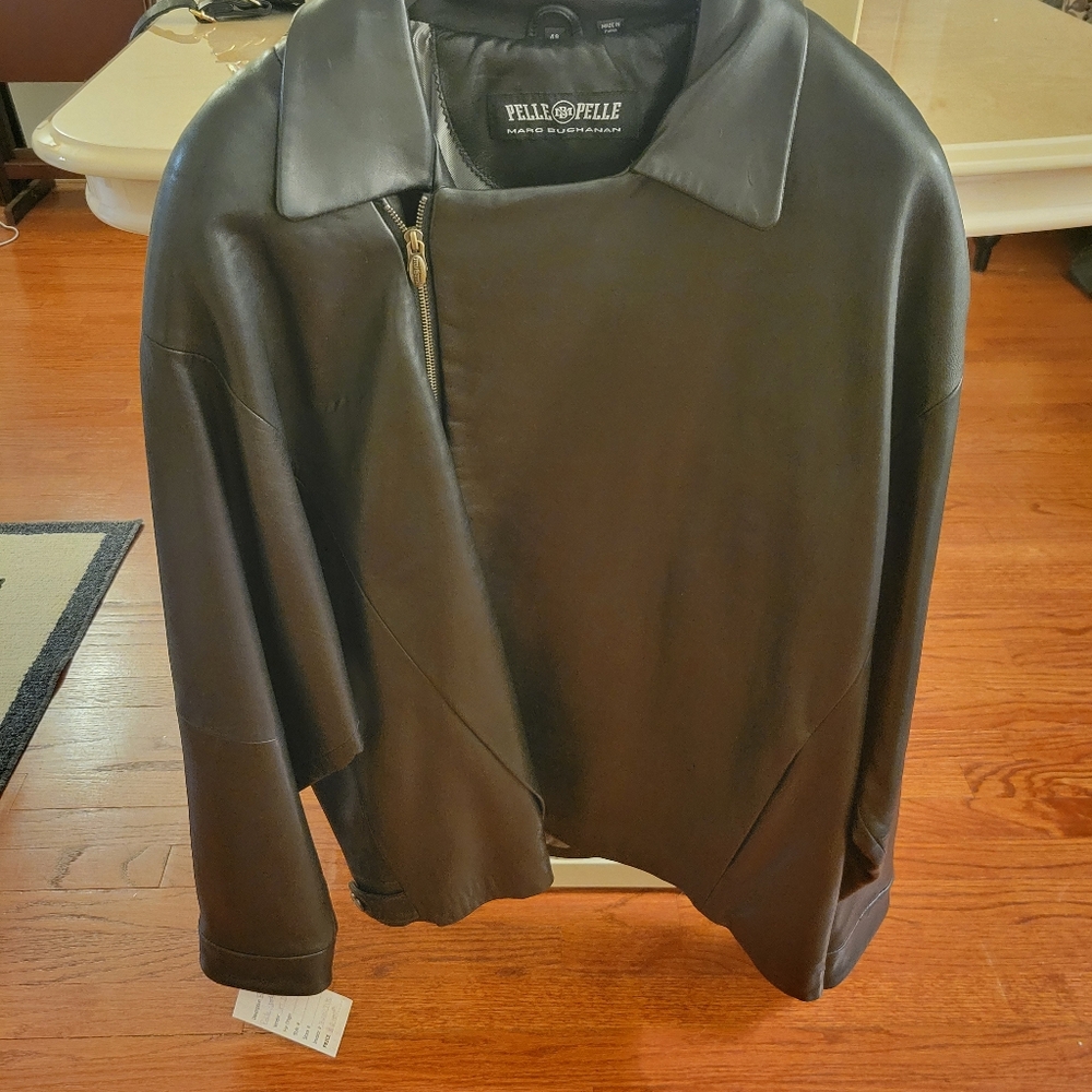 NWT Black Leather Pelle Marc Buchanan  Pelle